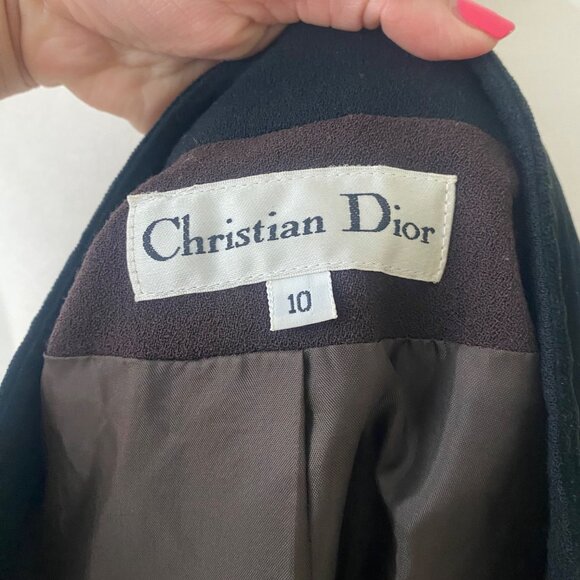 Christian Dior Vintage Blazer Jacket Wool Brown Black - Picture 5 of 15